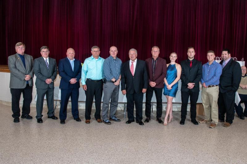 2022 RBVFC fire officers are (l-r) Chief Chuck Snyder, Deputy Chief Ralph Karl, First Asst. Chief Chatham Marsch, Second Asst. Chief Leonard Marsch, Third Asst. Chief Gordon Boslet Jr., Safety Officer Richard Lamb, Capt. Kent Swarts, Zoe Peters for Capt. Ryan Peters, Lt. Conner Anderson, Lt. Thomas Barrett and Chief Engineer Donald Mitchell Jr.
